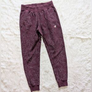 Champion Reverse Weave Rare Maroon Floral Sweatpant Joggers Size Small